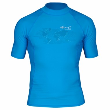 Гидромайка лайкровая iQ Watersport мужская с коротким рукавом ,UV300+ синяя