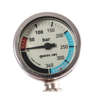 Манометр Mares XR диаметр 52 мм с резиновым шлангом 56 см