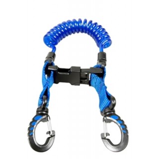Ретрактор спиральный с двумя карабинами, синий