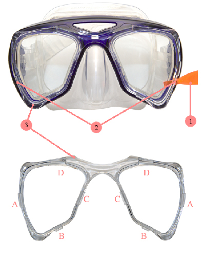 Замена линз в  маске TUSA Viewtrek plus М-26