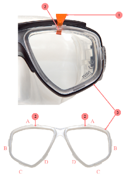 Замена линз в  маске TUSA Splendive II TM-7500Q 